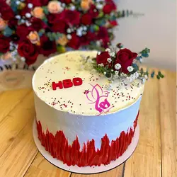 باکس گل و کیک مردانه مدل 34 | گل فروشی آنلاین هما
