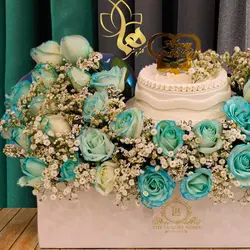 باکس گل و کیک برای روز پدر | باکس گل مدل شهریار