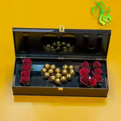 باکس گل و شکلات مدل آیلار | باکس گل مدل i love you