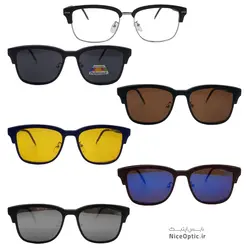 فریم عینک طبی اسکوآرو مدل SQ34 به همراه 5 کاور آفتابی - فروشگاه نایس اپتیک