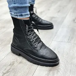 بوت مردانه ساق بلند رنگ مشکی کد 34587