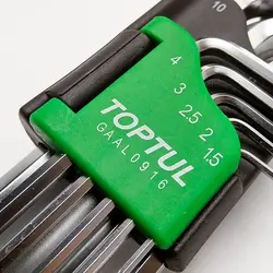 مجموعه 9 عددی آچار آلن 6 گوش سایز بلند تاپ تول - TOPTUL GAAL0911