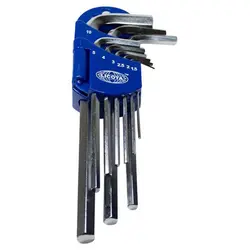 مجموعه 9 عددی آچار آلن سایز بلند 6 گوش