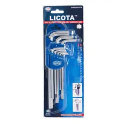 مجموعه 9 عددی آچار آلن سایز بلند 6 گوش