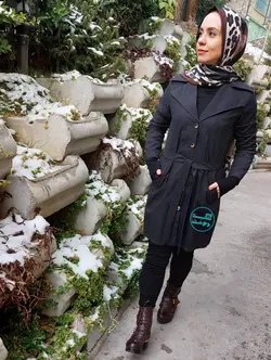 مانتو میکرو یقه انگلیسی سایز مدیوم رنگ مشکی