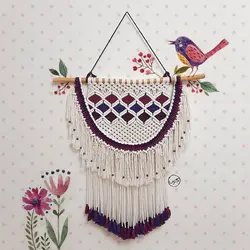 دیوار کوب مکرومه مدل بنفشه