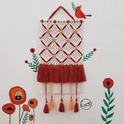 دیوار کوب مکرومه مدل شقایق