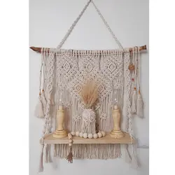 شلف دیواری مکرومه مدل طاقچه