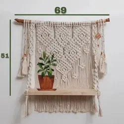 شلف دیواری مکرومه مدل طاقچه