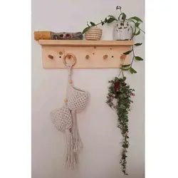 آویز دوقلوی مکرومه گلدان