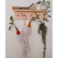 آویز دوقلوی مکرومه گلدان