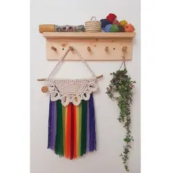 دیوارکوب مکرومه مدل رنگین کمان