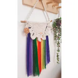 دیوارکوب مکرومه مدل رنگین کمان