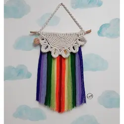 دیوارکوب مکرومه مدل رنگین کمان