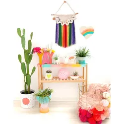 دیوارکوب مکرومه مدل رنگین کمان