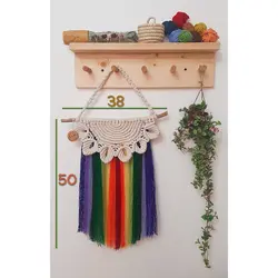 دیوارکوب مکرومه مدل رنگین کمان