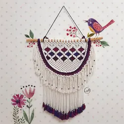 دیوار کوب مکرومه مدل بنفشه - فروشگاه اینترنتی پوشاک بافینه | خرید لباس زیر مردانه، زنانه و بچه گانه