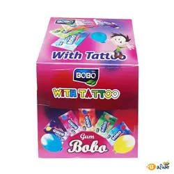 آدامس بادکنکی تاتو مدل بوبو بسته ۱۰۰ عددی - فروشگاه اینترنتی بافینه | حس خوب یک خرید اینترنتی راحت