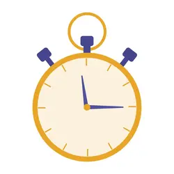 وکتور طرح ساعت ثانیه شمار رنگ آبی و نارنجی