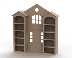 طرح سی ان سی قفسه چوبی خانه عروسک