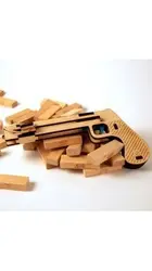 برش لیزری طرح تفنگ چوبی
