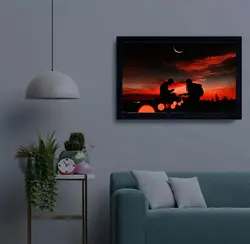 تابلو شب خواب مدل غروب عاشقانه با گیتار