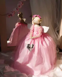 عروسک فرشته صورتی | zoodkado