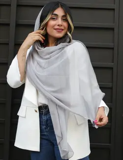 شال حریر با حاشیه پولک دوزی انارم