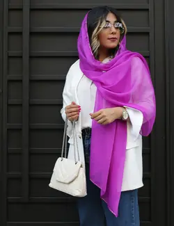 شال حریر با حاشیه پولک دوزی انارم