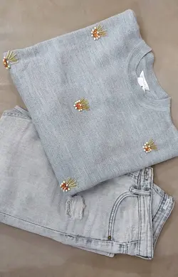 دورس بافت جواهر دوزی شده ترک طرح گلناز