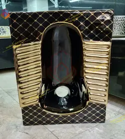 کاسه توالت زمینی لوکس مشکی طلایی کد M_125