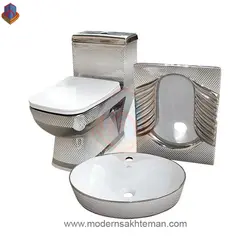 ست توالت فرنگی کاسه توالت زمینی و کاسه روشویی لوکس کد ۷۵۳۹