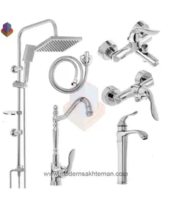 ست کامل شیرآلات کویران آذر مدل میلان کروم