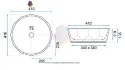 کاسه روشویی لوکس وارداتی مدل RT_3073