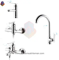 ست کامل شیرآلات جزیره مدل کارون کروم