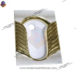 کاسه توالت زمینی لوکس سفید طلایی کد M_113