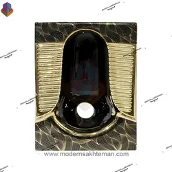 کاسه توالت زمینی لوکس مشکی طلایی کد M_111