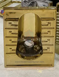 کاسه توالت زمینی لوکس طلایی