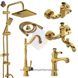 ست کامل شیرآلات کویران آذر مدل فلورانس طلایی