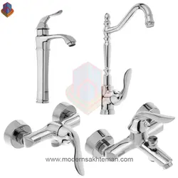ست شیرآلات کویران آذر مدل میلان کروم براق