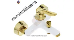 شیر دوش حمام کویران آذر مدل میلان سفیدطلایی