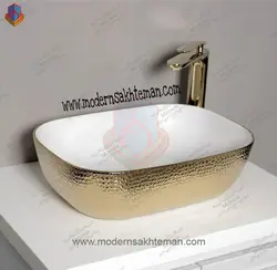 کاسه روشویی لوکس وارداتی طلایی مدل 1001