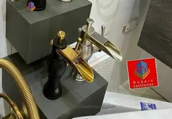 شیر روشویی کی اند دی مدل امگا مشکی طلایی