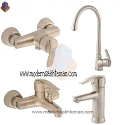 ست کامل شیرآلات کی اند دی مدل اریس کروم مات