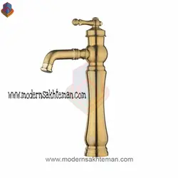 شیر روشویی پایه بلند طلایی مات کی اند دیK&amp;Dمدل آلفا