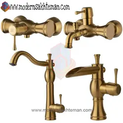 ست کامل شیرآلات کی اند دی مدل امگا طلایی مات