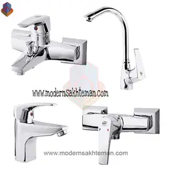 ست کامل شیرآلات کروم براق رابو مدل باران