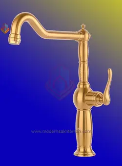 شیر سینک طلایی مات جزیره مدل رادین