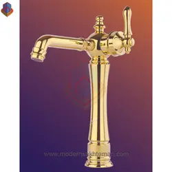 شیر روشویی پایه بلند طلایی جزیره مدل لومانا