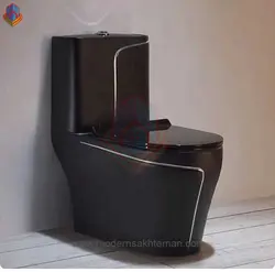 توالت فرنگی لوکس مشکی کروم مدلHT_R3390